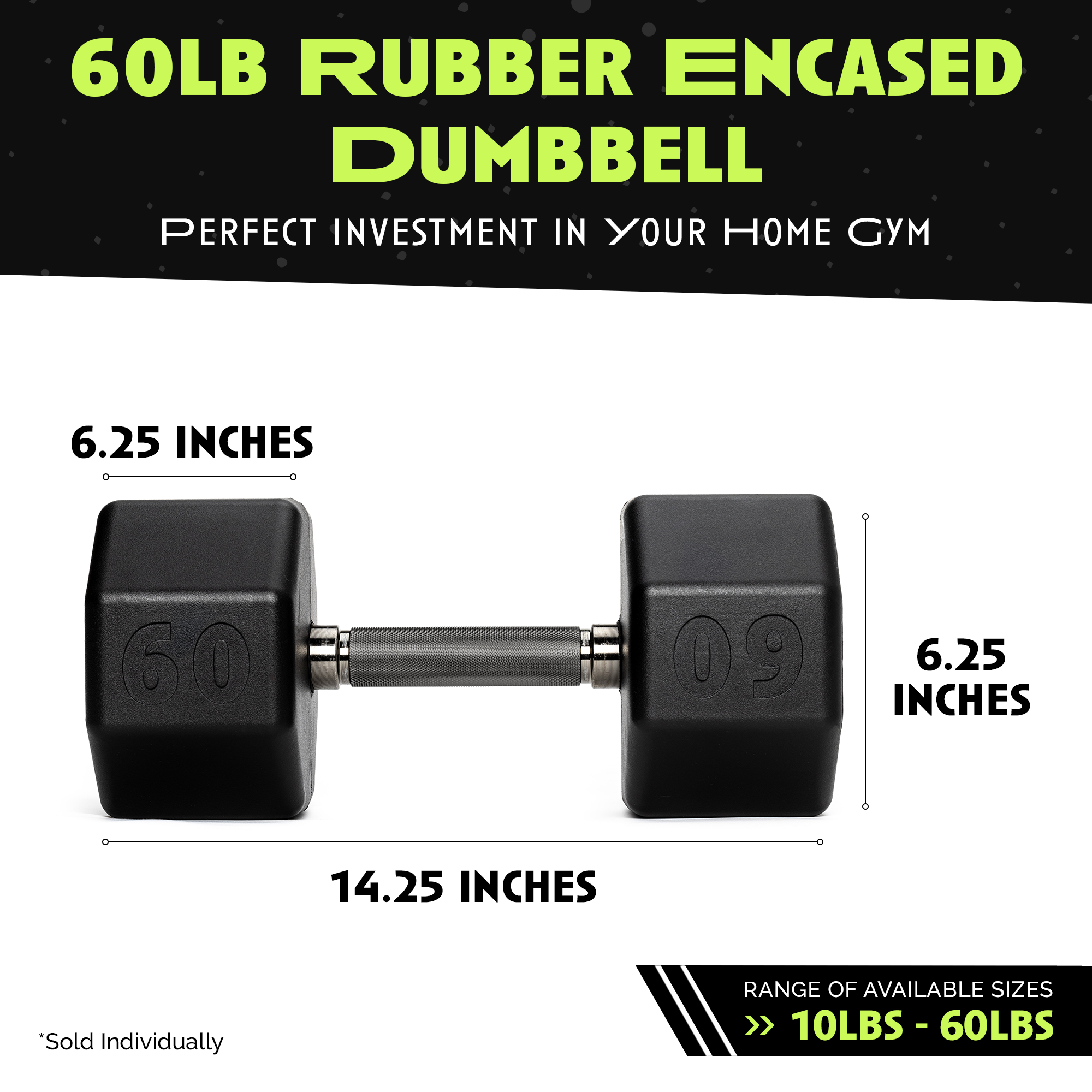 Rubber Dumbbell Individual Weight Training Equipment