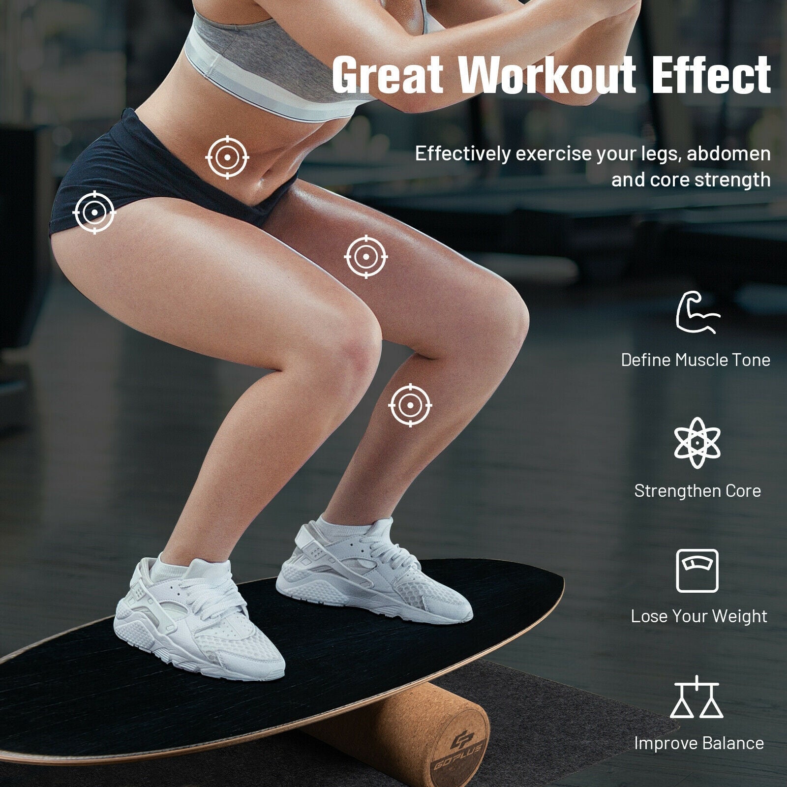 Black Balance Board Trainer Core Strength Exercise