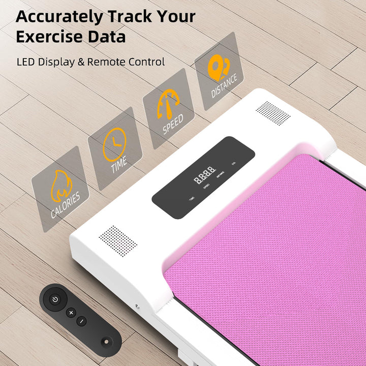 Pink Under Desk Treadmill Walking Pad Remote Display