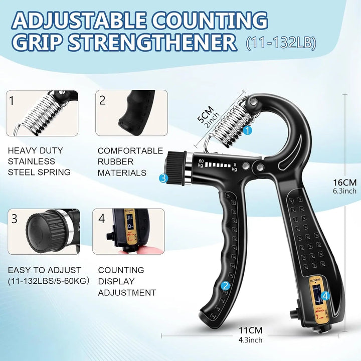 Adjustable Grip Trainer Kit Hand Finger Exerciser