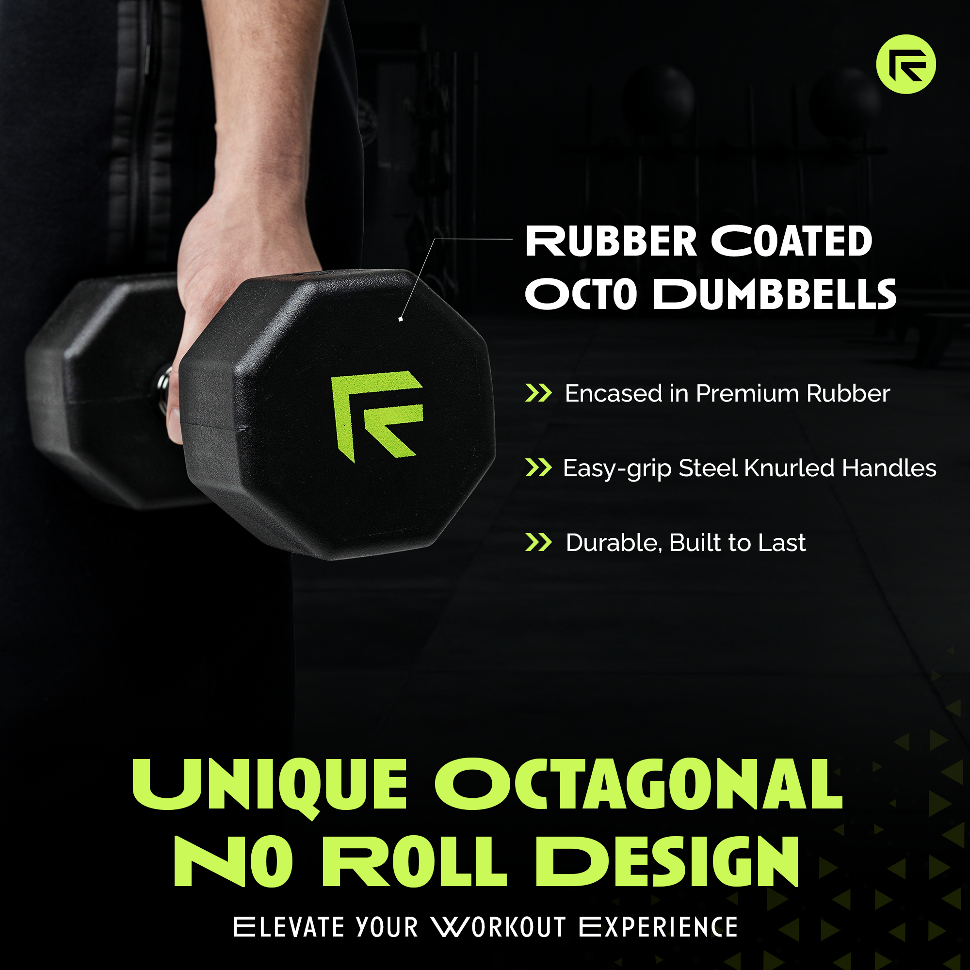 Rubber Dumbbell Individual Weight Training Equipment