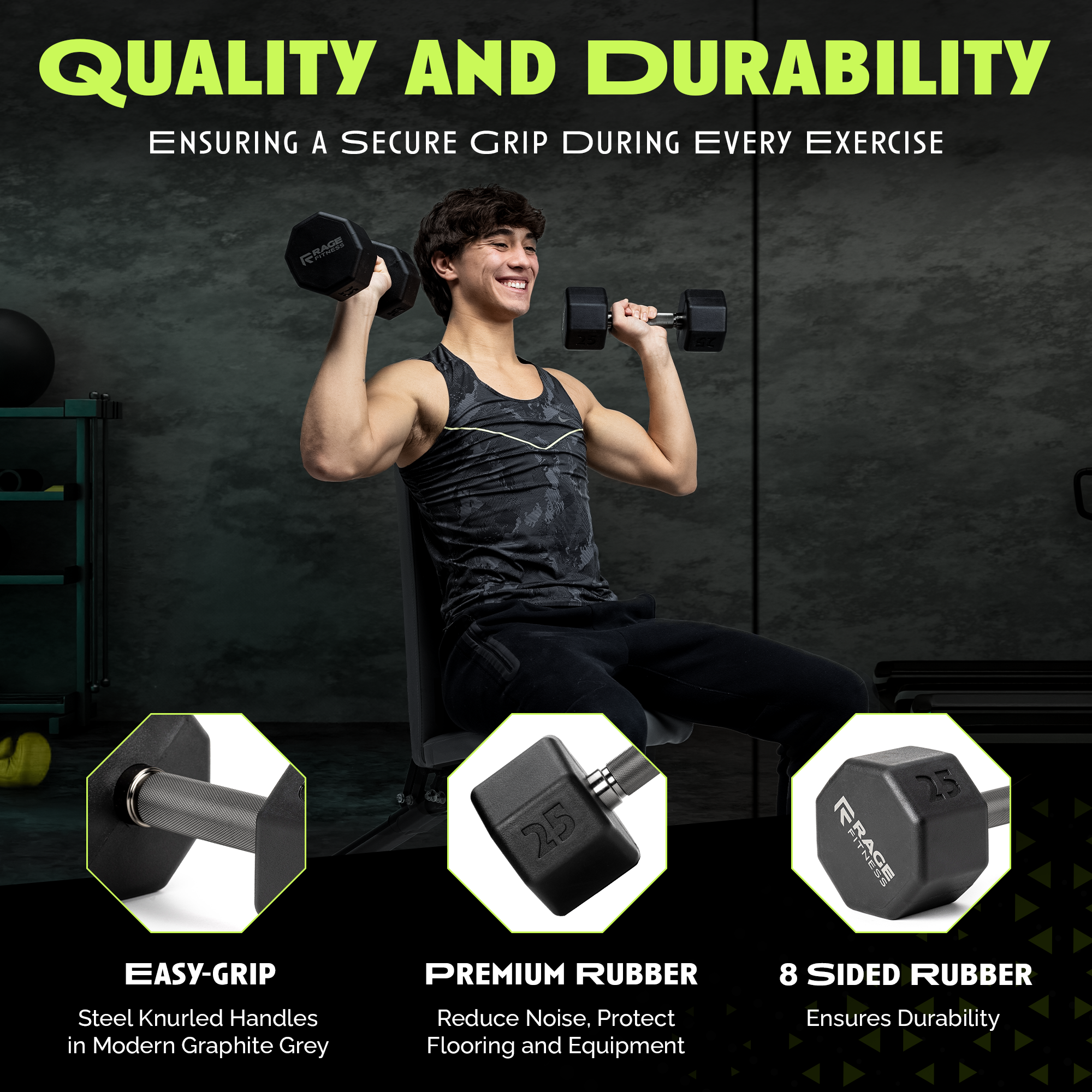 Rubber Dumbbell Individual Weight Training Equipment