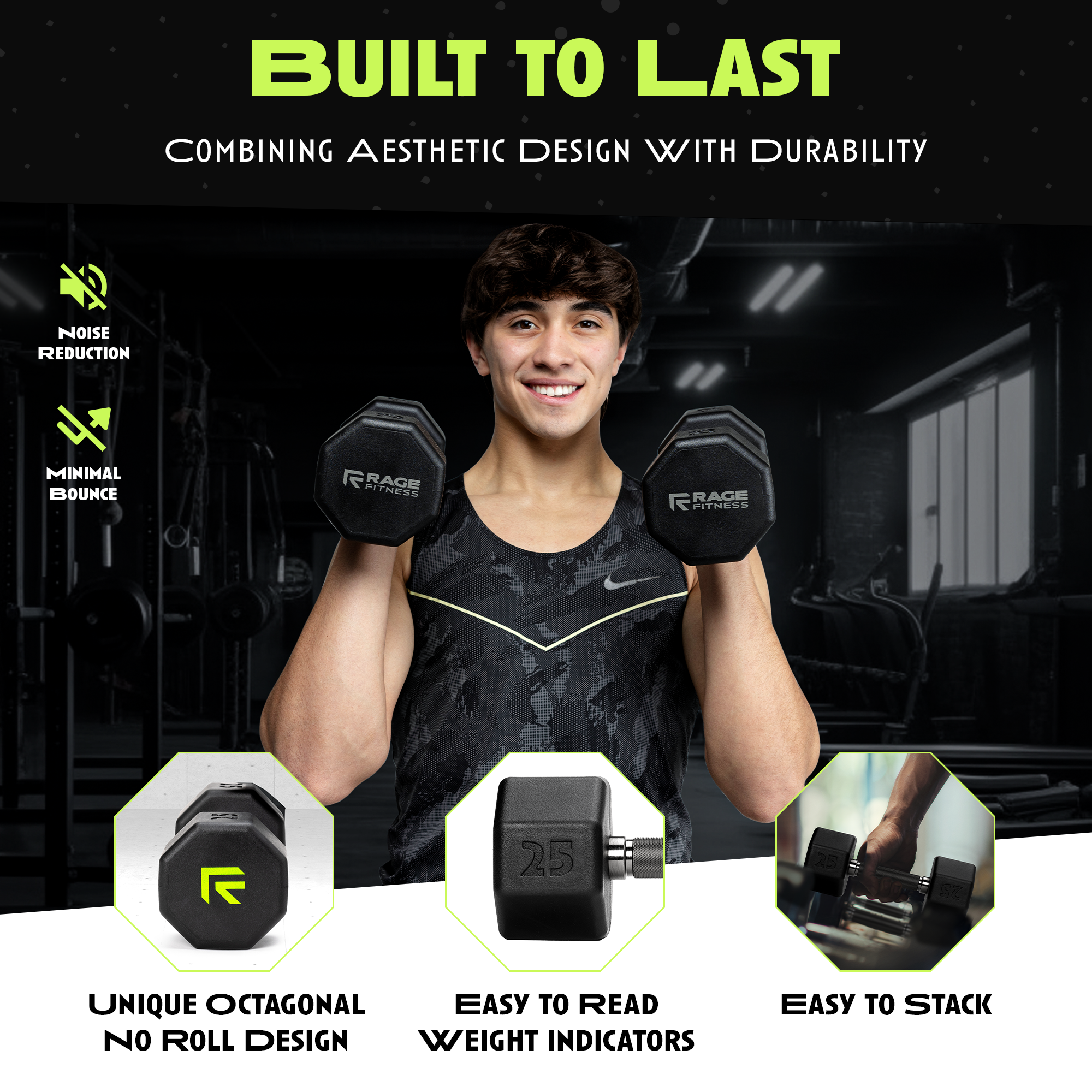 Rubber Dumbbell Individual Weight Training Equipment