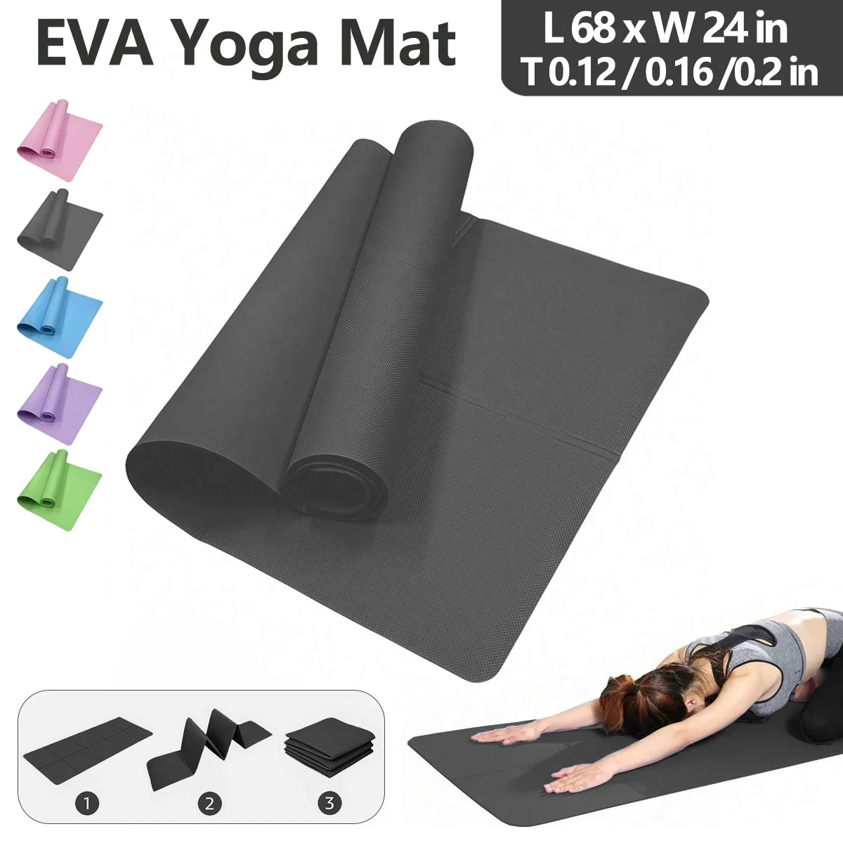 Foldable Eco Friendly EVA Yoga Pilates Exercise Mat