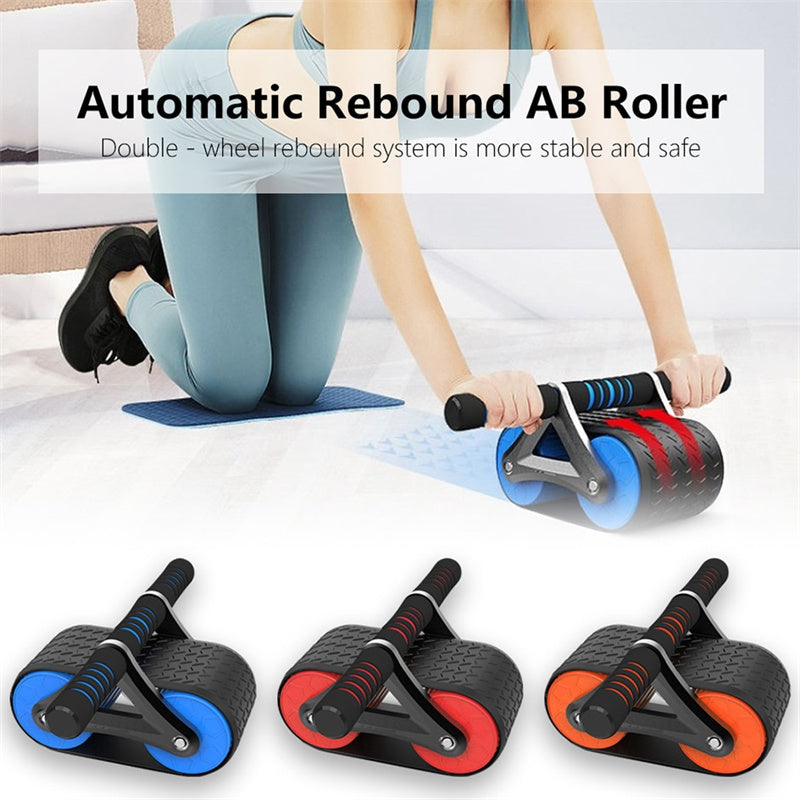 Double Wheel Automatic Rebound Abdominal Exercise Roller
