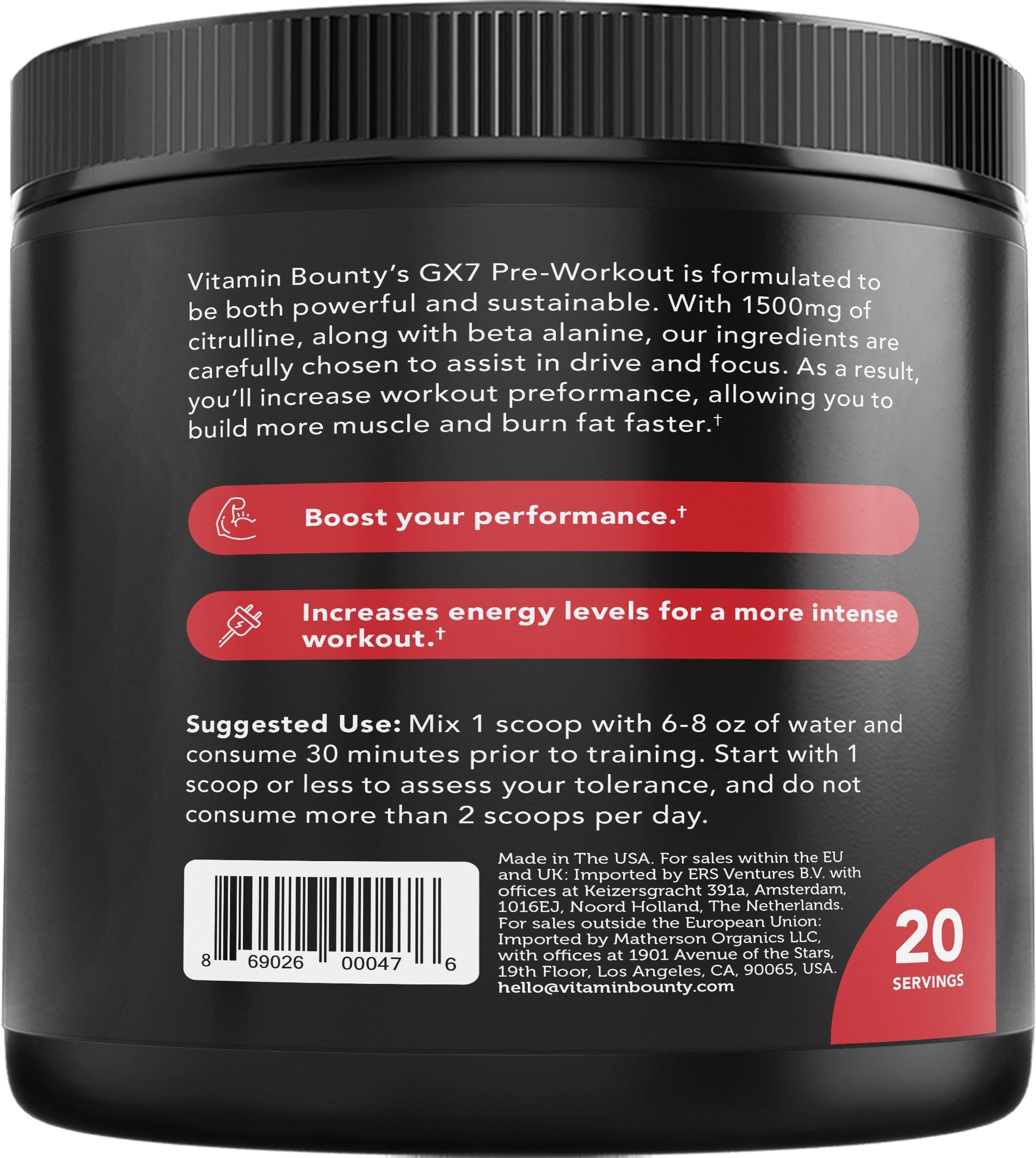Watermelon Pre Workout Fitness Supplement Formula